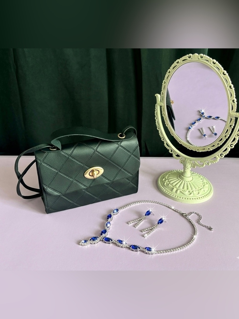 Blue Crystal jewelry Set - Picture 2 of 2